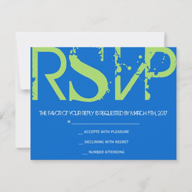 B Monogram Initials Bar Bat Mitzvah Reply Card (Front)