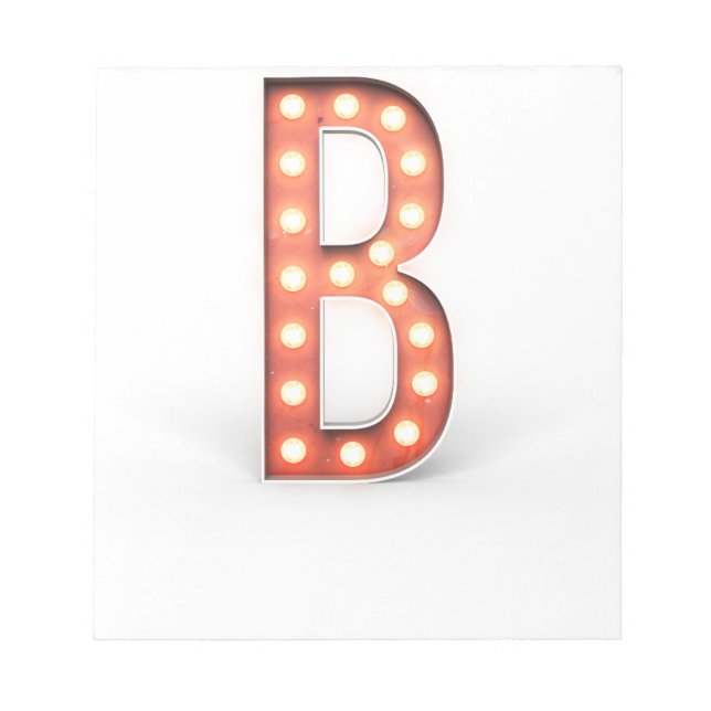 B Monogram Marquee Bulb Notepad (Front)