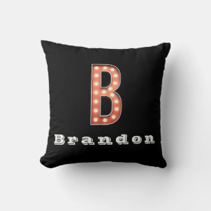 B Monogram Marquee Bulb Personalised Cushion