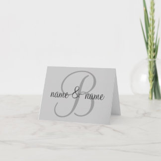 "B" monogram note card - personalise first names