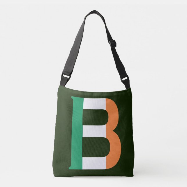 B Monogram overlaid on Irish Flag cbbcnt Crossbody Bag (Front)