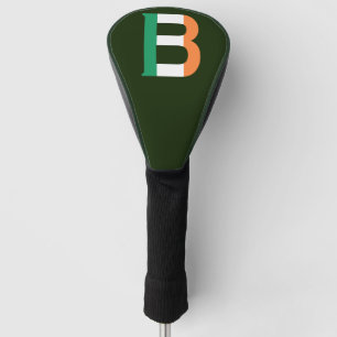 B Monogram overlaid on Irish Flag dct Golf Head Cover