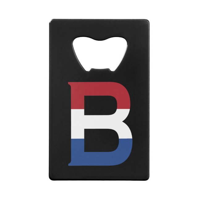 B Monogram overlaid on NLD Flag on bk bocnt (Front)