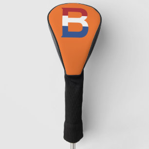 B Monogram overlaid on NLD Flag on or dccnt Golf Head Cover