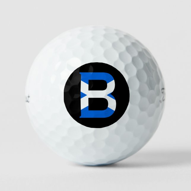 B Monogram overlaid on Scottish Flag tpv1 gbcnt Golf Balls (Front)
