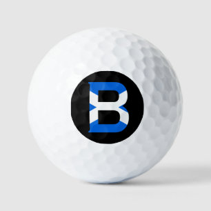 B Monogram overlaid on Scottish Flag va gbcnt Golf Balls
