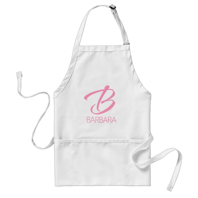 B Monogram Personalised Pink Standard Apron (Front)