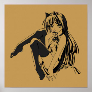 B, Neko, catgirl, nekomimi, lolita, Furry, Girl Poster