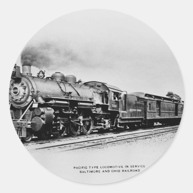 B&O Locomotive in Service Classic Round Sticker (Front)