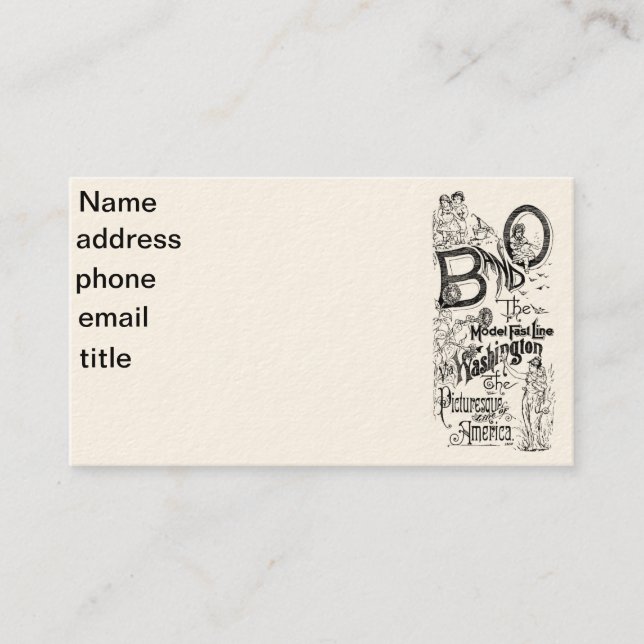 B&O Railroad-The Model Fast Line 1869 Business Card (Front)