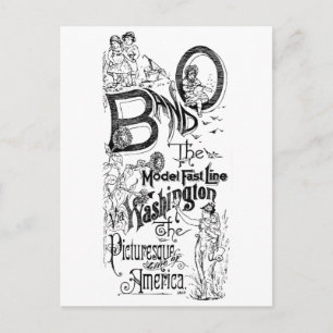 B&O Railroad-The Model Fast Line 1869 Postcard