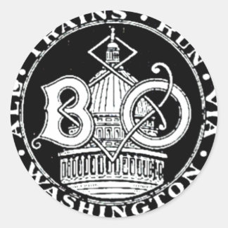 B+O Royal Blue Line Trains 1910 Round Sticker