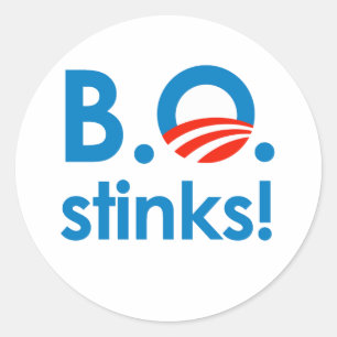 B.O. Stinks / Anti-Obama Classic Round Sticker