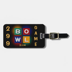 B O W L 299 Game Luggage Tag