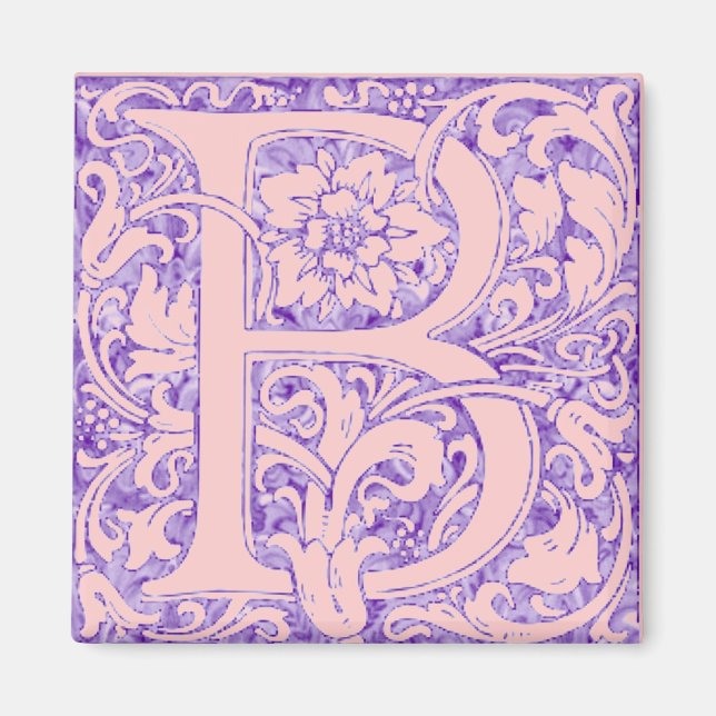 "B" Ornate Monogram Magnet (Front)