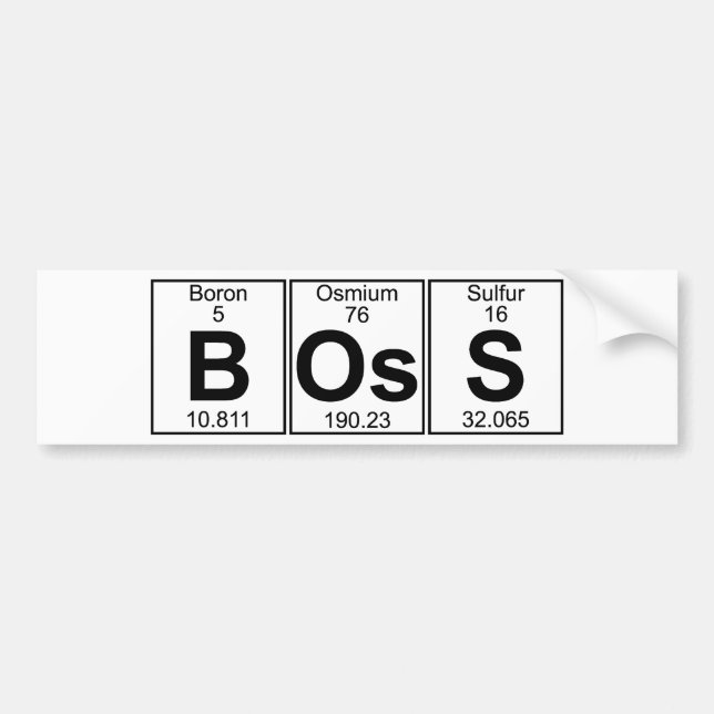 B-Os-S (boss) - Full Bumper Sticker (Front)