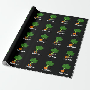 B-Rock-Oli Funny Rocker Broccoli Pun Dark BG Wrapping Paper