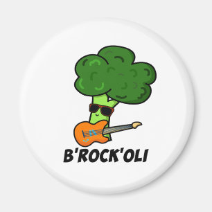 B-Rock-Oli Funny Rocker Broccoli Pun  Magnet