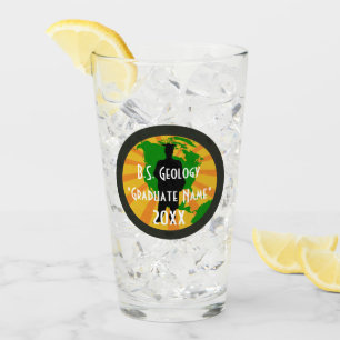 B.S. Geology Graduation Logo (Male Graduate) Glass