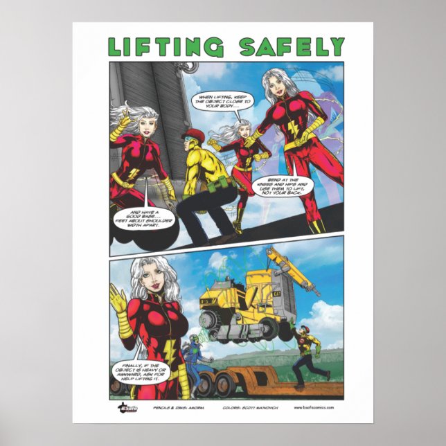 B-Safe Comics - Safe Lifting Poster (Front)