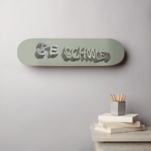 B. schooled-Grey-White Skateboard