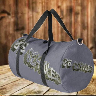 B Schooled Grey-Wht Duffle Bag