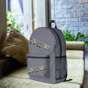 B Schooled Grey-Wht Printed Backpack