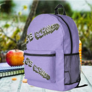 B Schooled Grey-Wht Printed Backpack