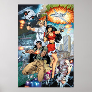 B@stard Stew Action Comic Art by Al Rio Poster