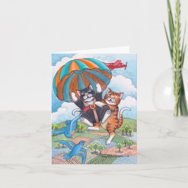 B & T #57 Parachute Birthday Note Card (Front)