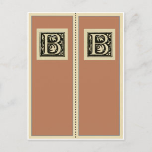 B-Vintage Monogram Bookmark Postcard