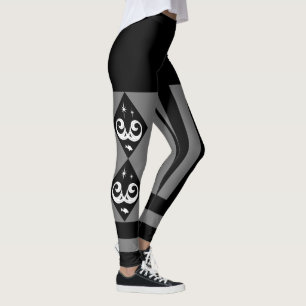 B&W, and Grey, Ocean and Stars Harlequin Design Leggings