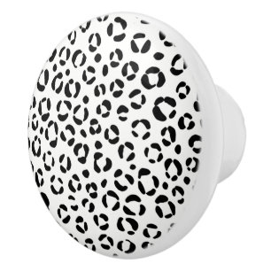 B&W Animal Print Ceramic Knob