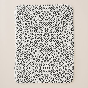 B&W Animal Print Sherpa Blanket