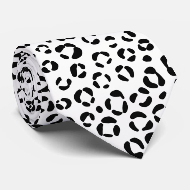 B&W Animal Print Sherpa Blanket Tie (Rolled)
