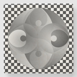 B/W Balance by Kenneth Yoncich Stone Coaster