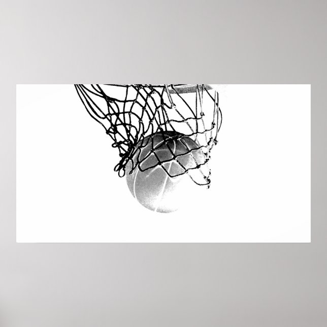 B&W Basketball Ball Print Post (Front)