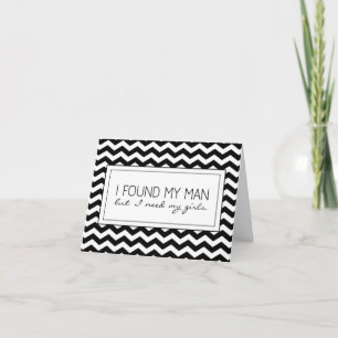 B&W Chevron Striped Matron of Honour Request Card