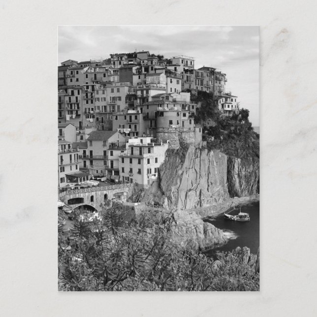 B&W Cinque Terre Postcard (Front)
