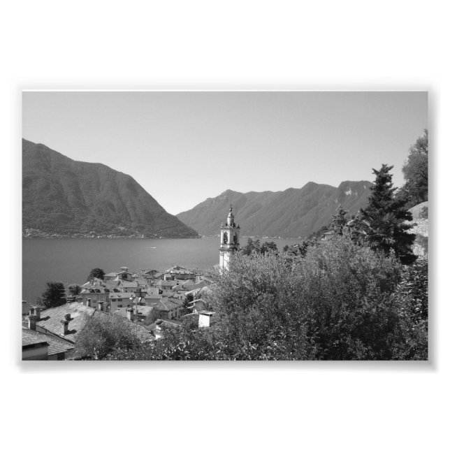 B&W Como Lake Photo Print (Front)