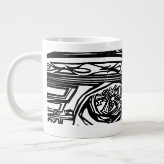 B&W corvette & del falcon Large Coffee Mug