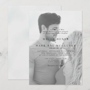 B/W Couple Photo Wedding Invitation
