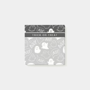 B&W Cute Doodle Halloween Pattern Post-it Notes