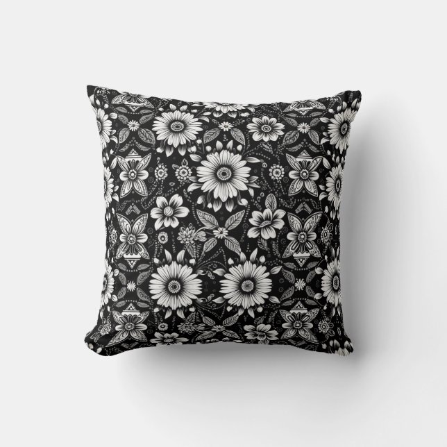 B&W Daisy Dose  Cushion (Front)