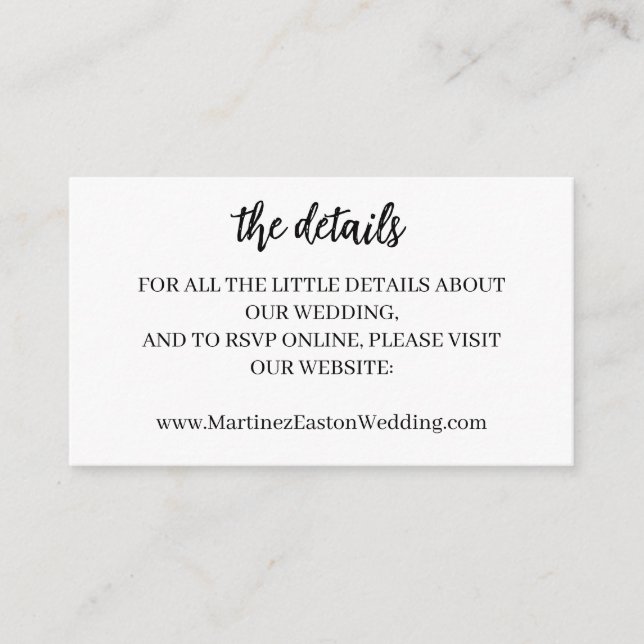 B & W Details Enclosure Card (Front)