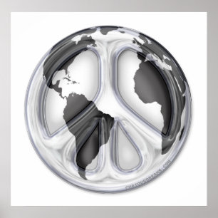 B&W Earth-peace sign