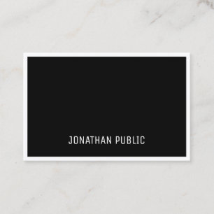 B&W Elegant Black White Simple Professional Business Card