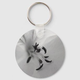 B&W Flower Centre Keychain