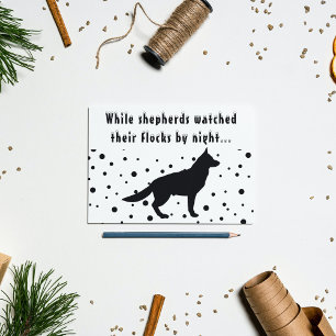 B&W Funny   German Shepherd   Christmas Greetings Holiday Card