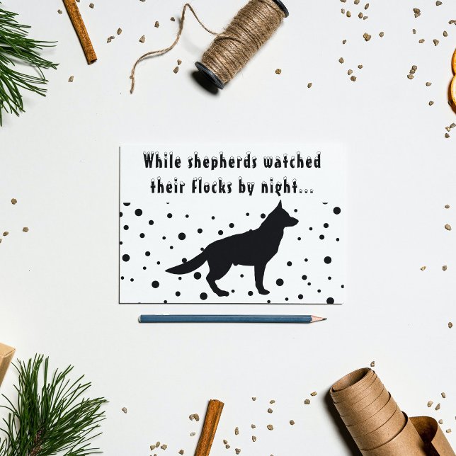 B&W Funny | German Shepherd | Christmas Greetings Holiday Card (B&W Funny | German Shepherd | Christmas Greetings Holiday Card)